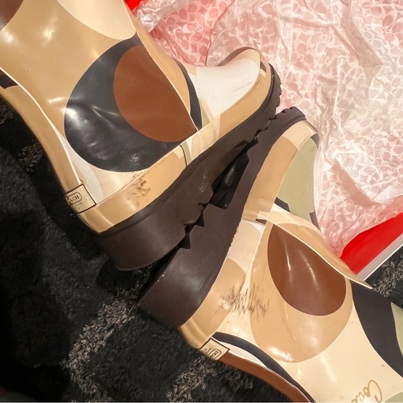 COACH PAISLEY SCARF PRINT RAIN BOOTS - Picture 9 of 13